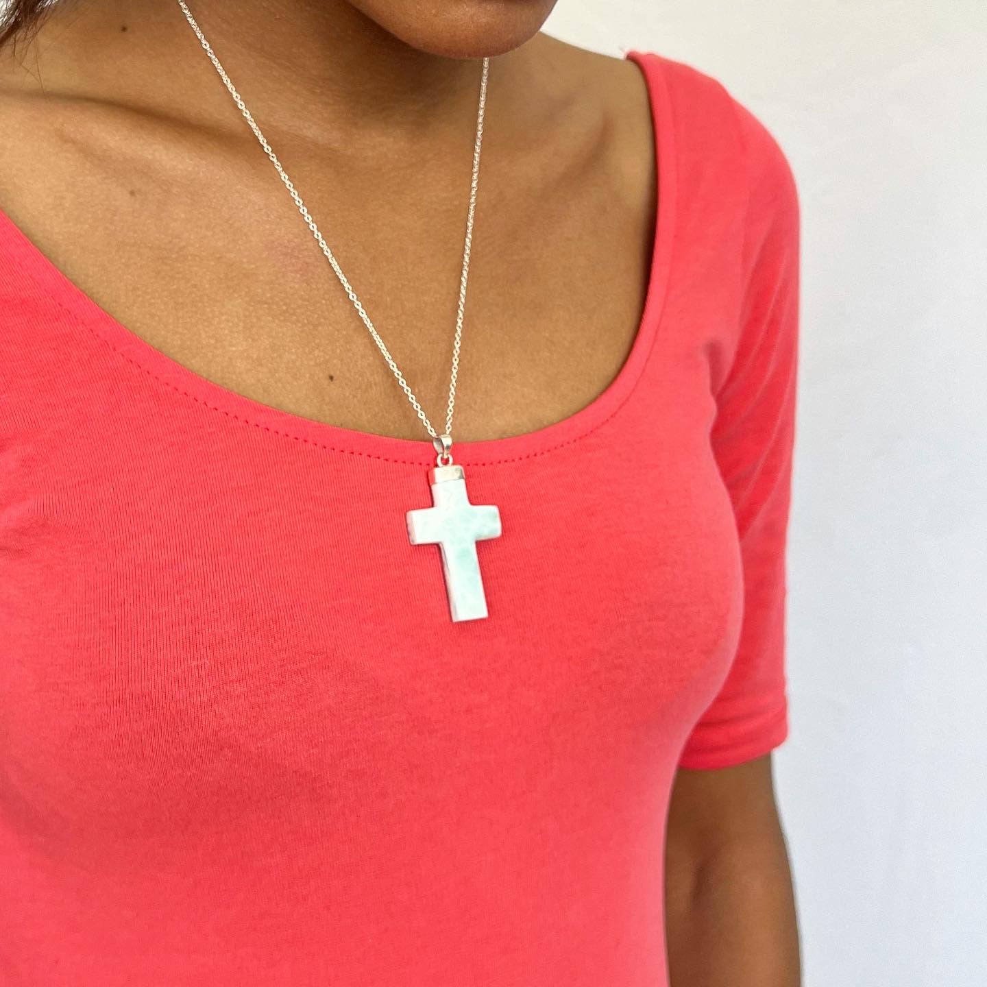 Larimar Cross Pendant