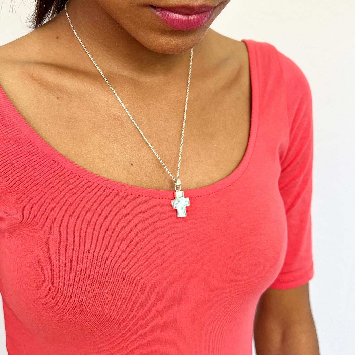Larimar Cross Pendant