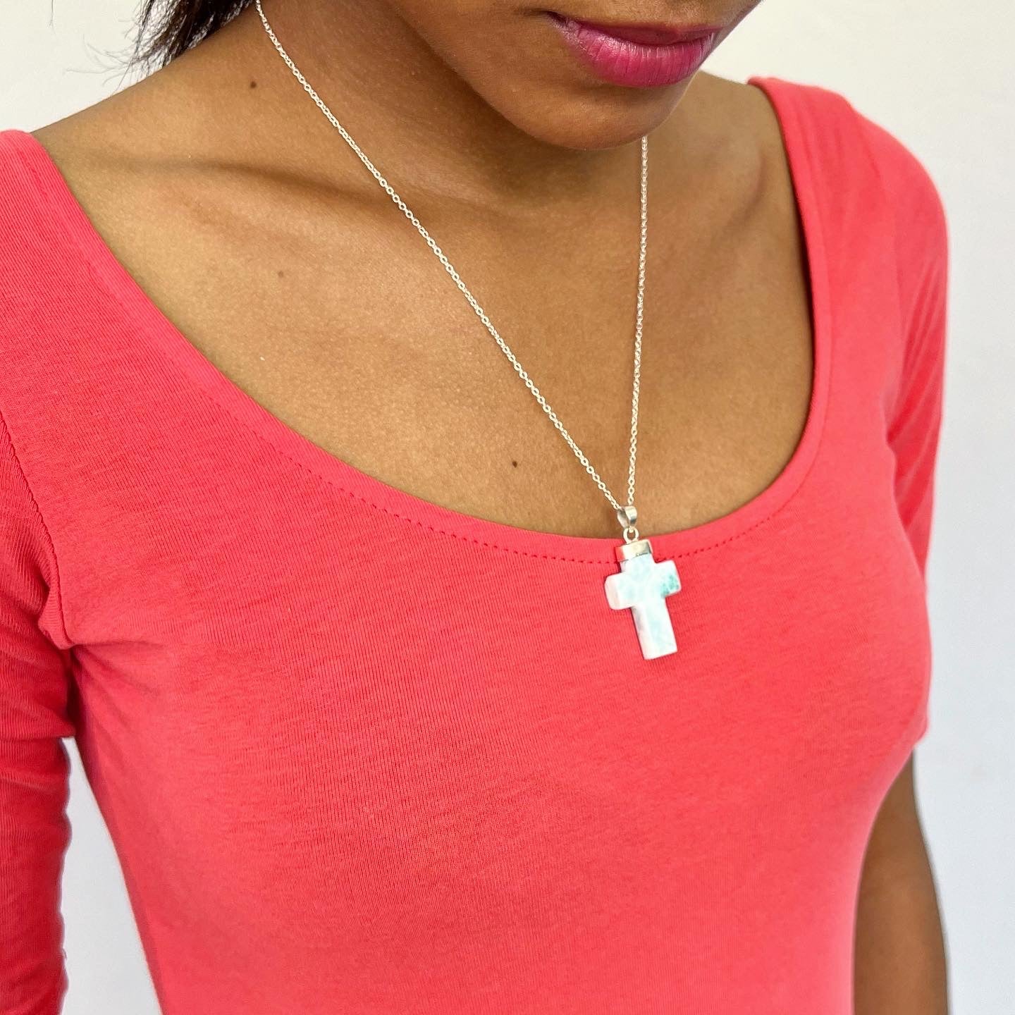 Larimar Cross Pendant