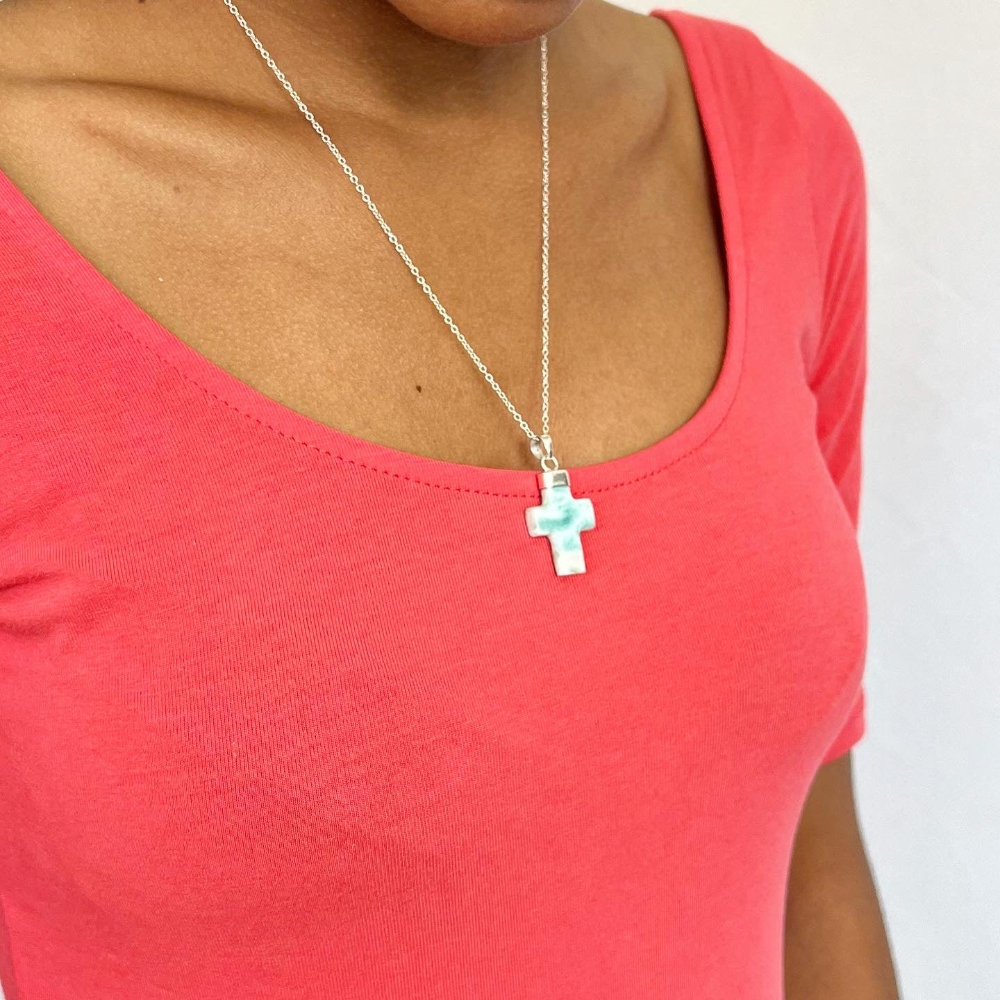 Larimar Cross Pendant