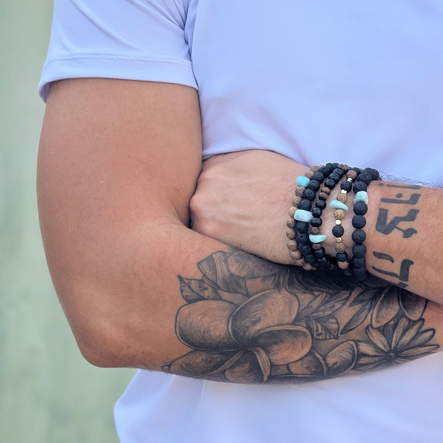 Lava + Wood Mens Bracelet