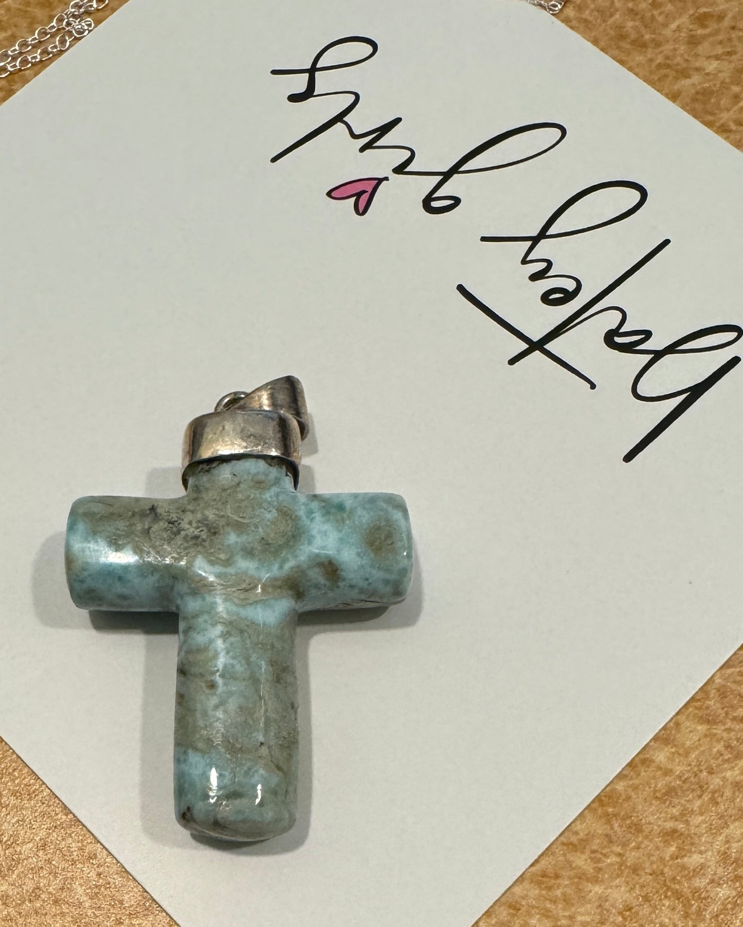 Larimar Cross Pendant