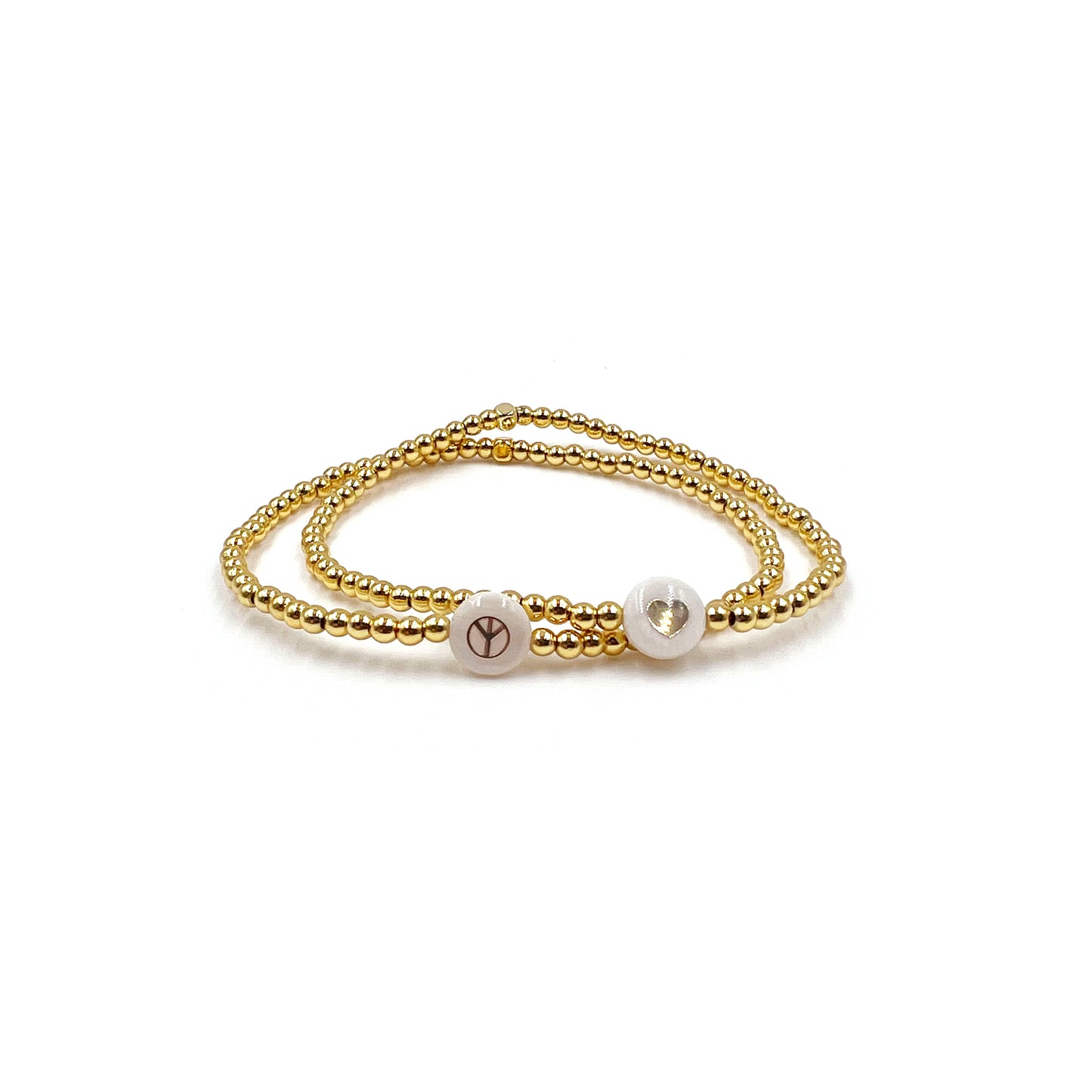 Peace + Love Gold Bracelet