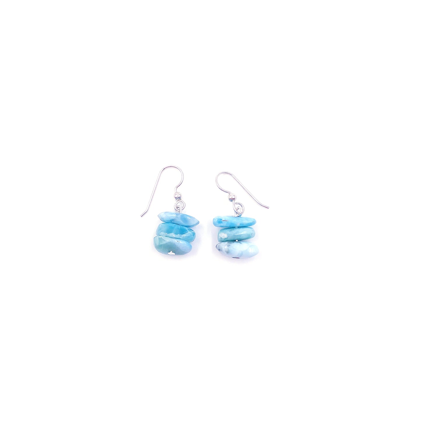 Silver Larimar Bead Dangles