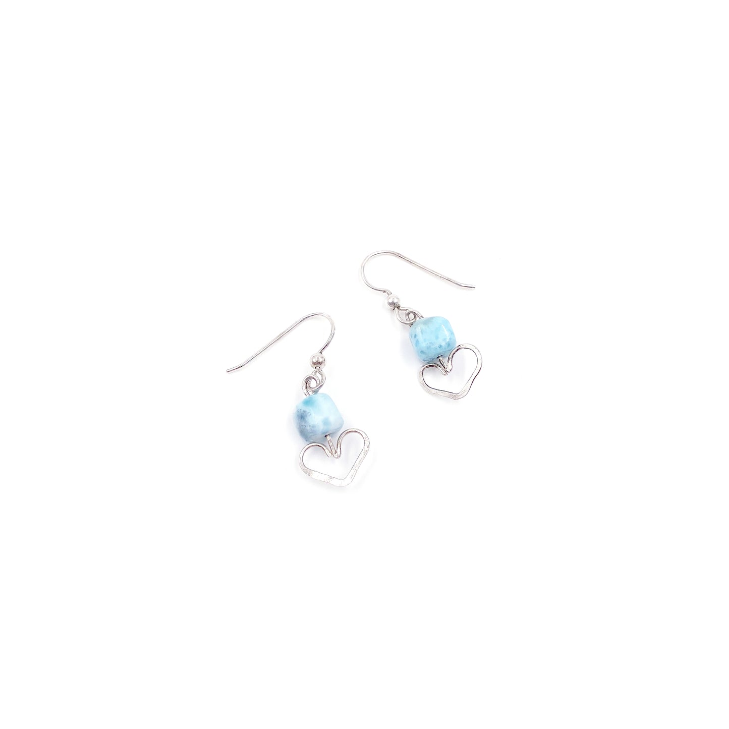 Larimar Heart Dangles