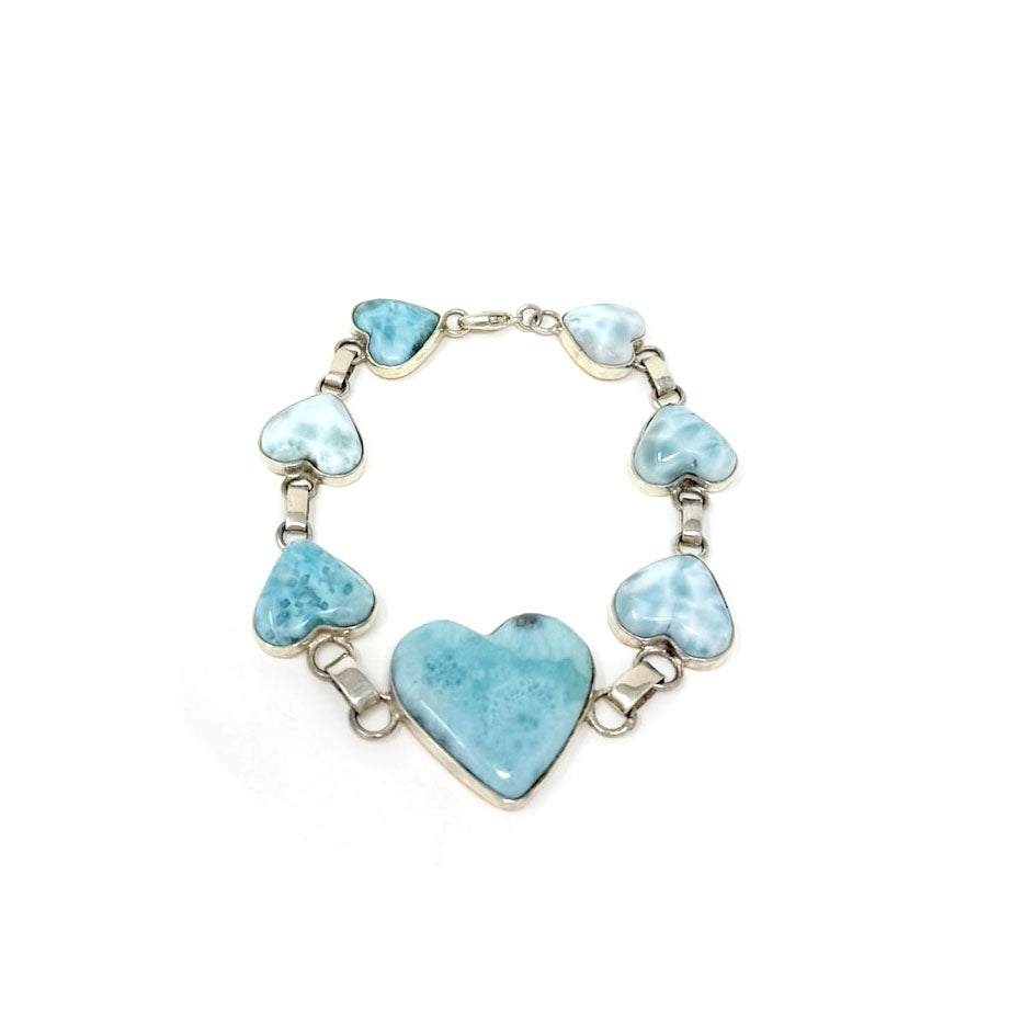 Larimar Heart Bracelet