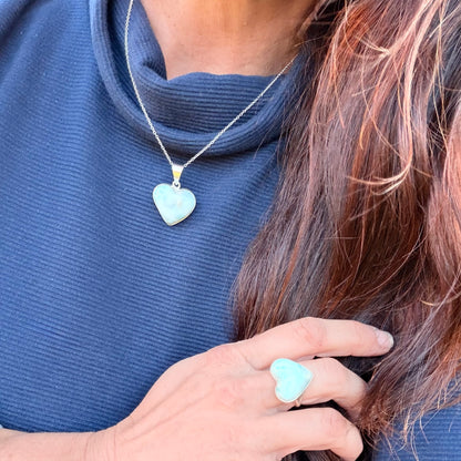 Larimar Heart Ring