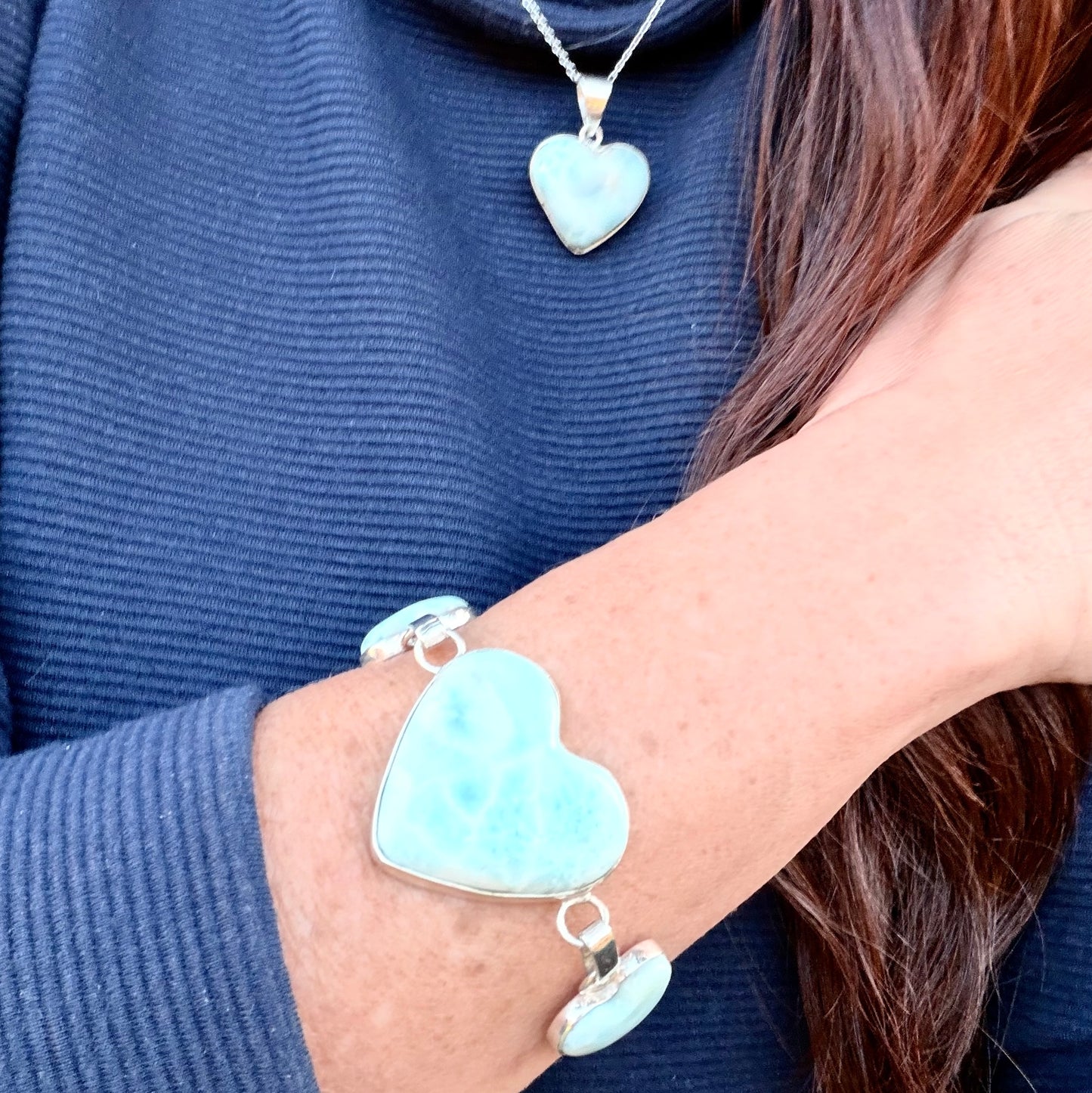 Larimar Heart Bracelet