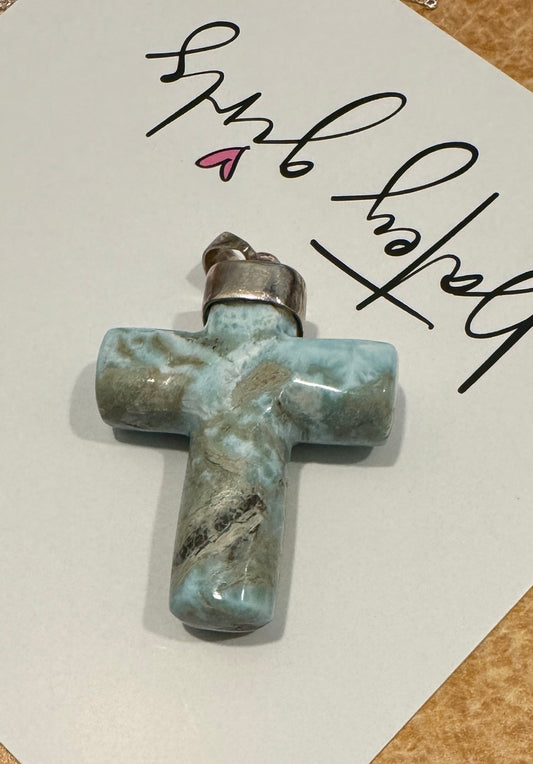 Larimar Cross Pendant