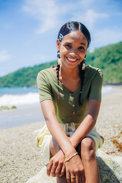 Mother of Pearl Cross Bracelet