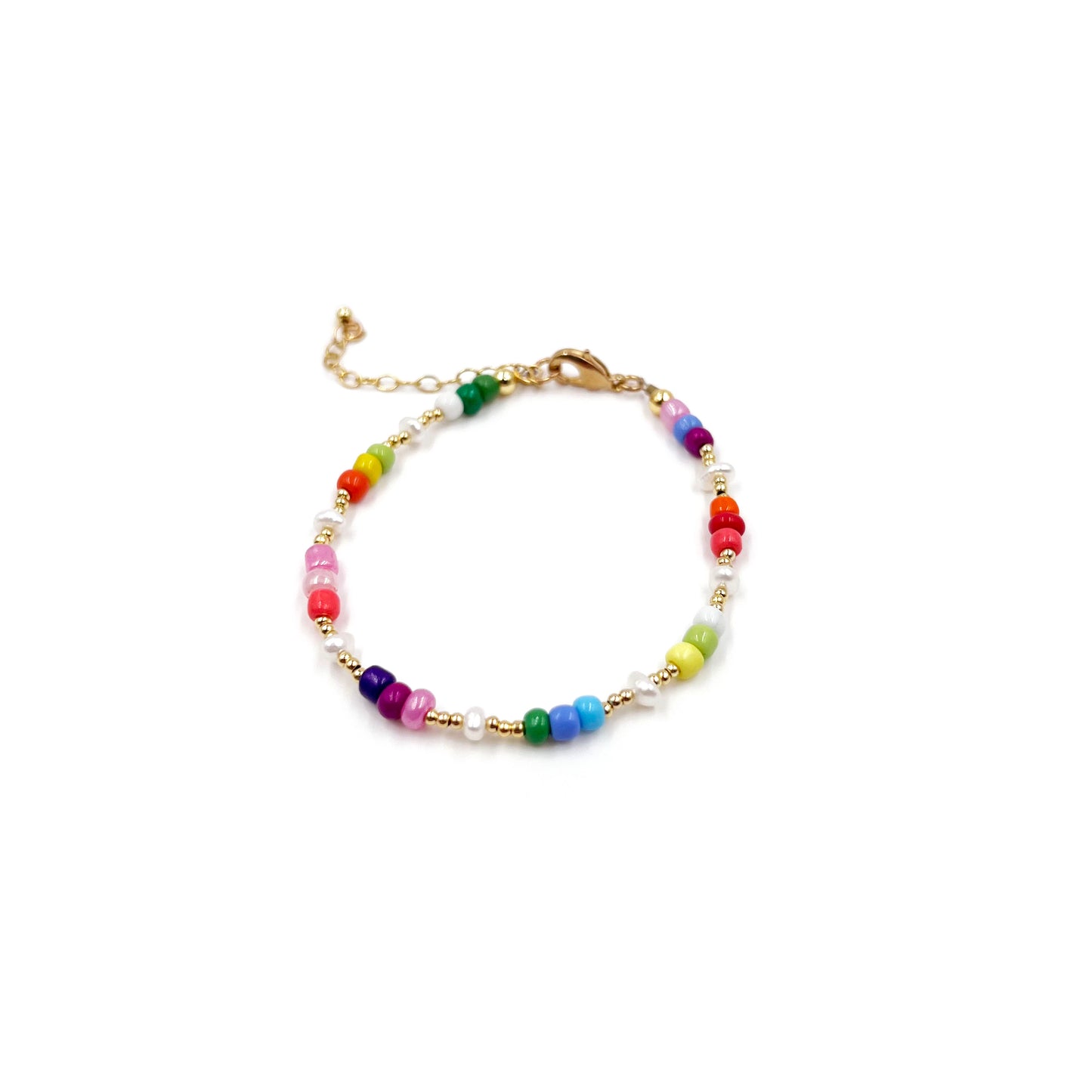 Rainbow + Pearl Bracelet